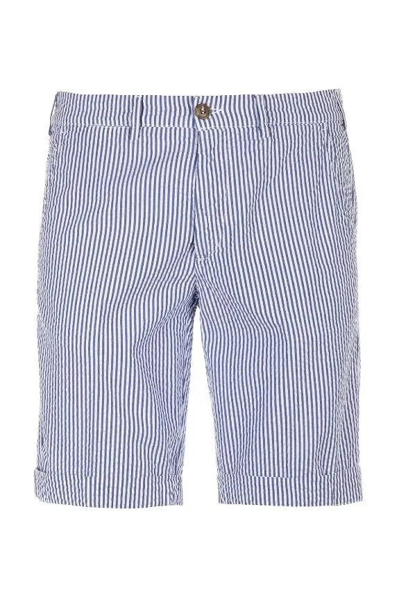 bermuda chino basic regular fit bianco riga blu
