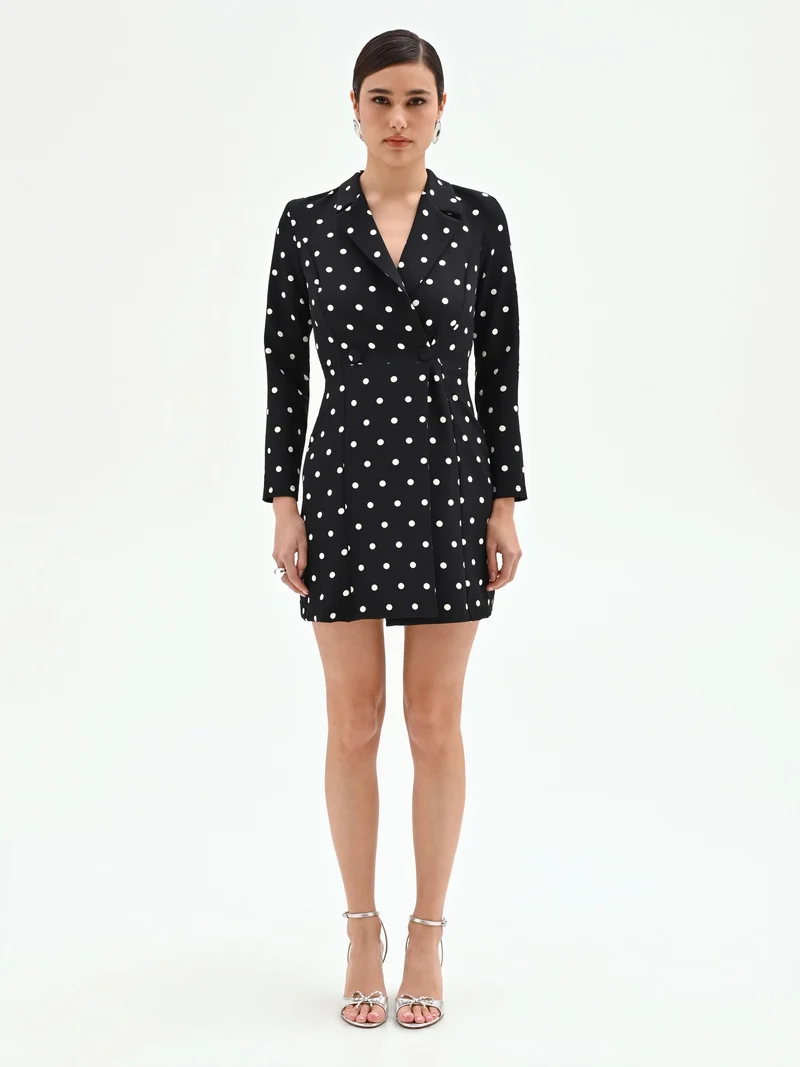 Abito blazer nero a pois