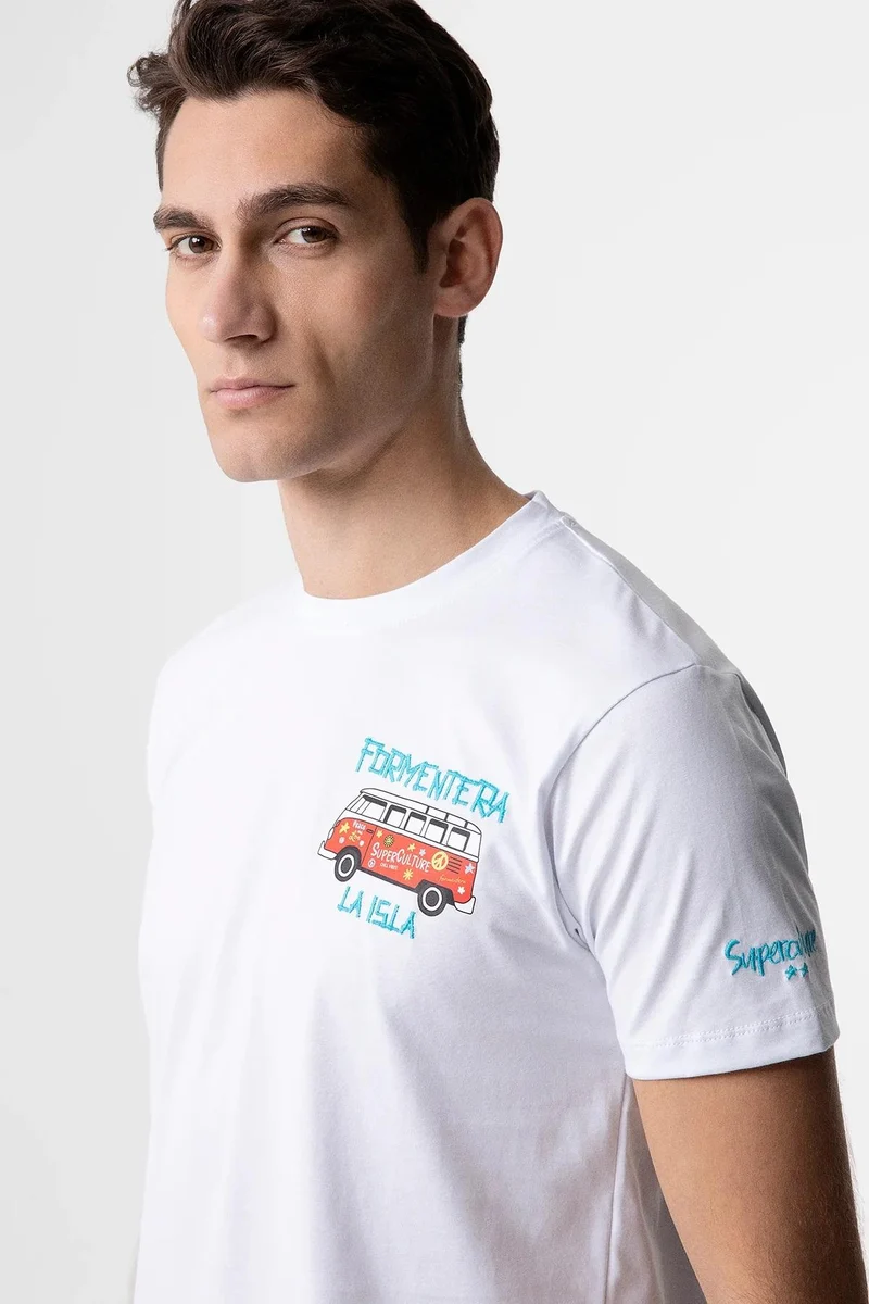 t-shirt con ricamo lato cuore formentera la isla