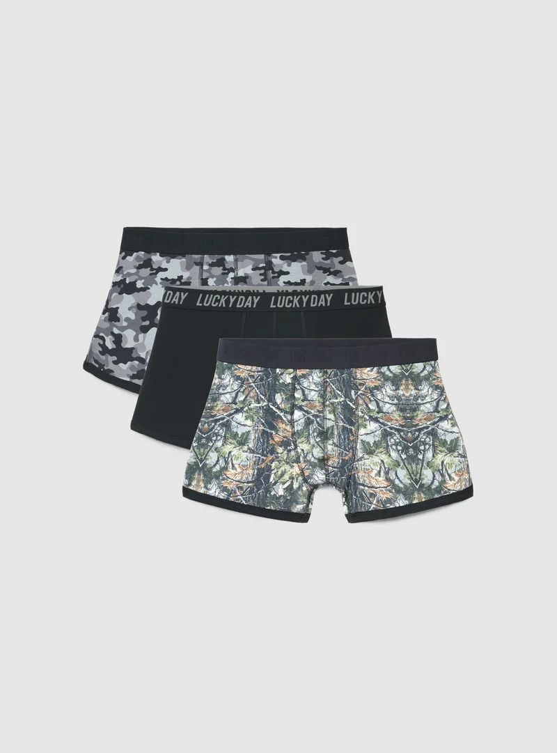 Pack 3 boxer con stampa mimetica