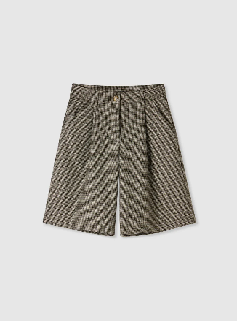 Shorts bermuda fantasia pied-de-poule