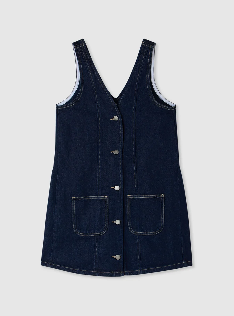 Vestito smanicato in denim