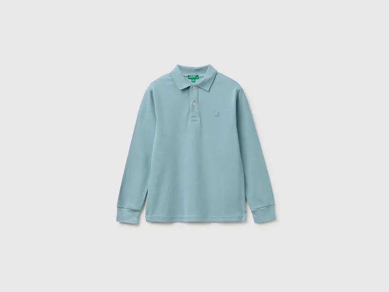 Polo manica lunga in cotone bio