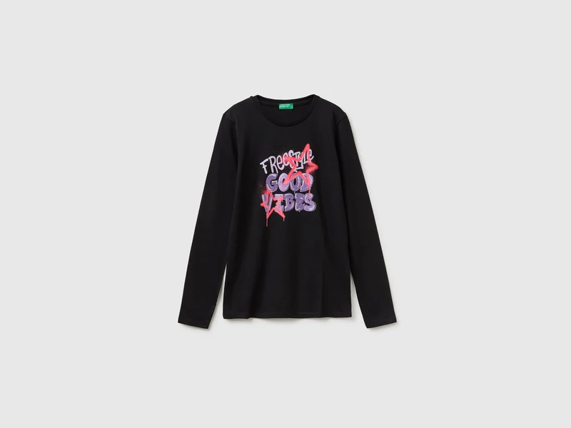 T-shirt manica lunga in cotone bio