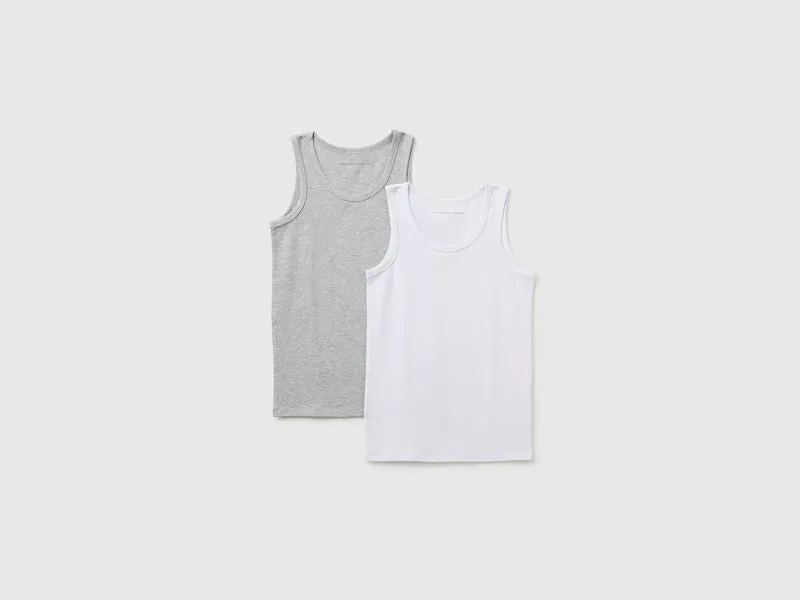 Due canottiere in cotone stretch