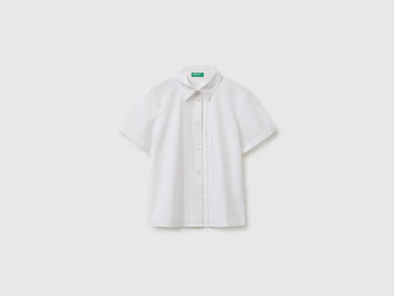 Camicia manica corta con motivo pieghe