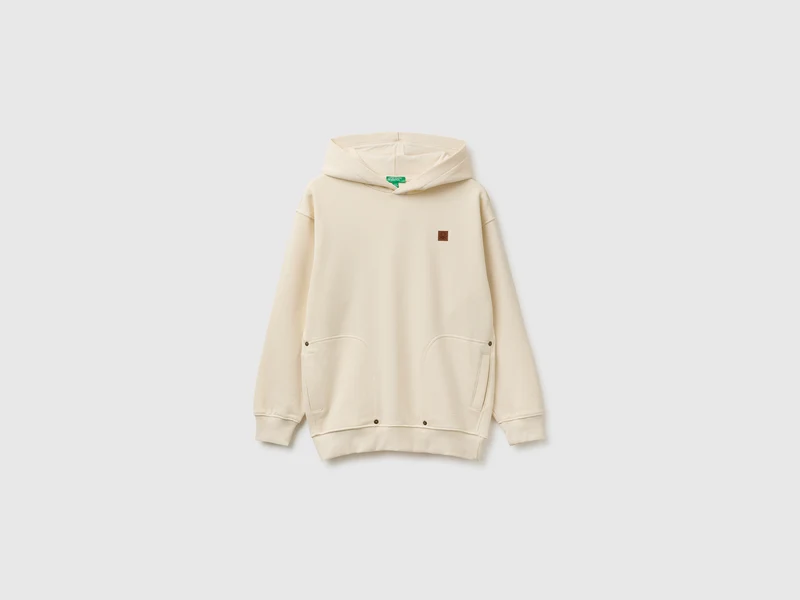 Felpa over fit con cappuccio