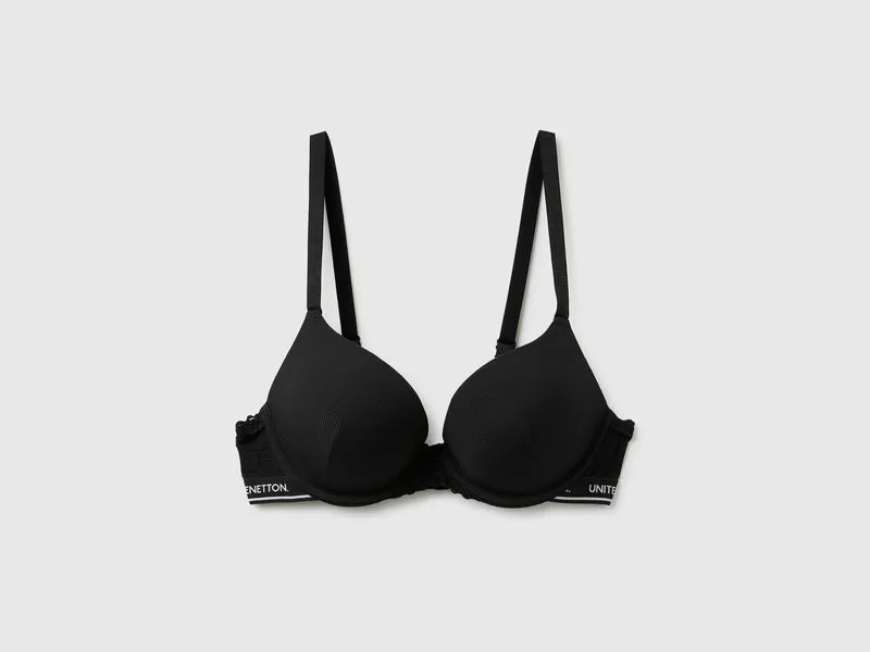 Reggiseno imbottito con coppe a costine
