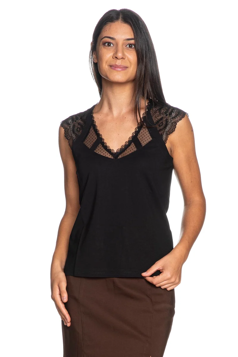 T Shirt Top Morgan Demyl Da Donna Nera