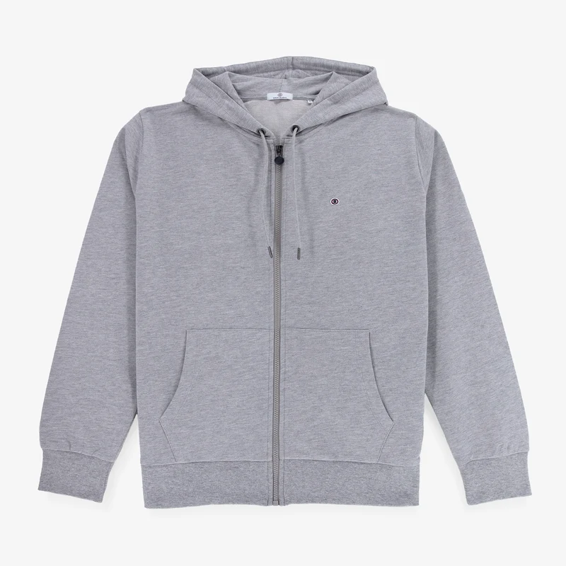 Sweat zippé à capuche Sidney en coton gris