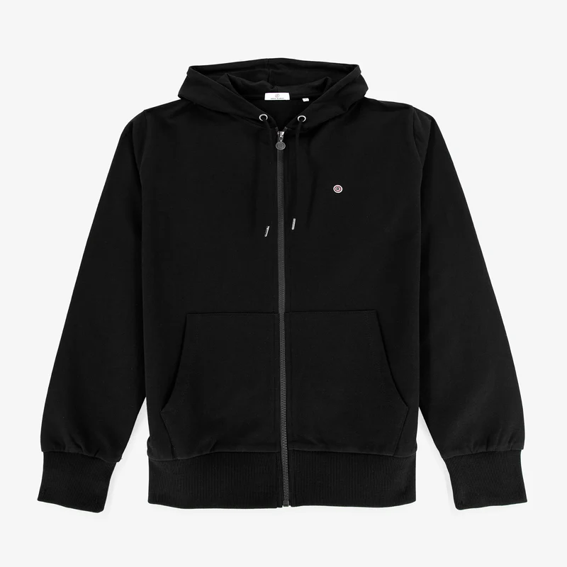 Sweat zippé à capuche Sidney en coton noir