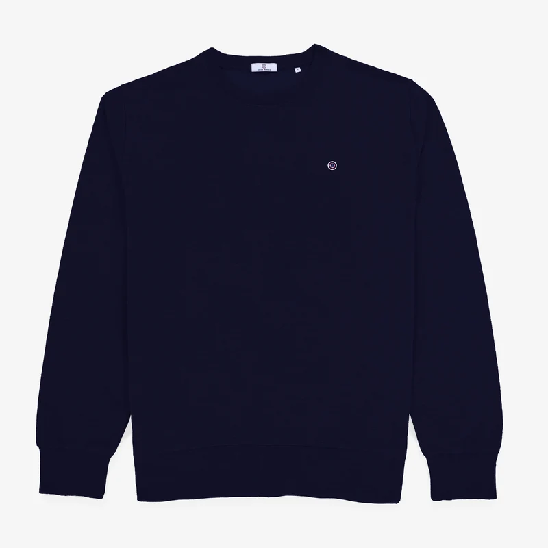 Sweat col rond Swim en coton bleu marine