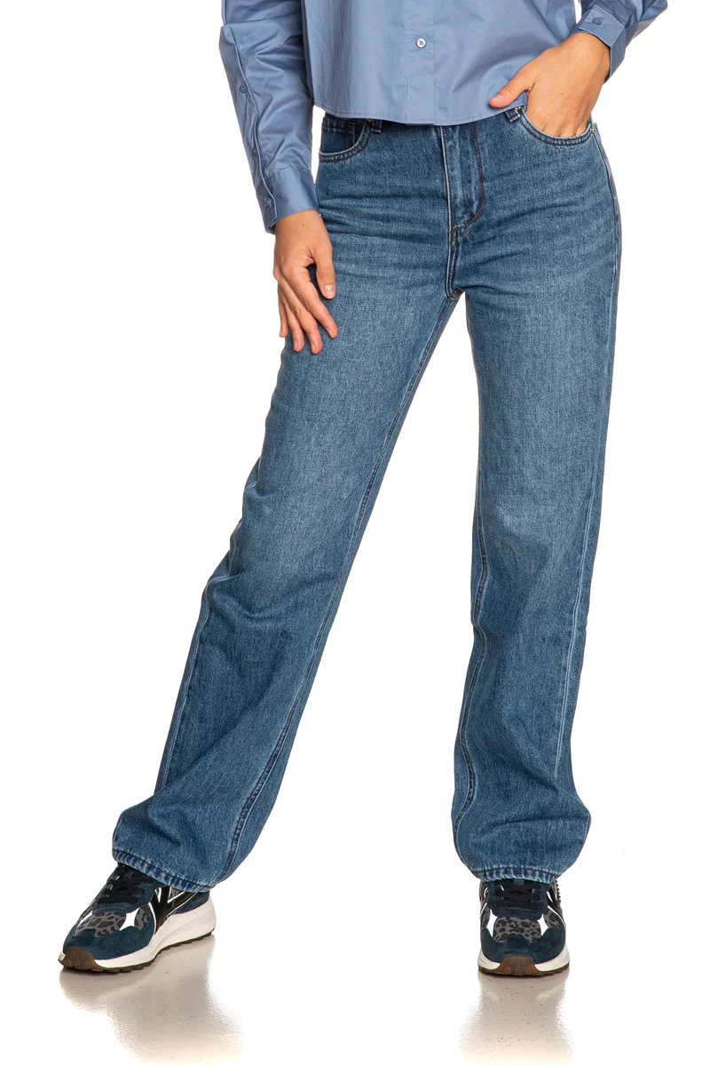 Jeans Gianni Lupo Jane Straight Da Donna Denim Blu Medio