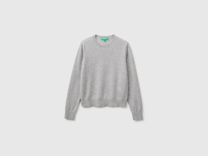Maglioncino grigio chiaro in puro cashmere