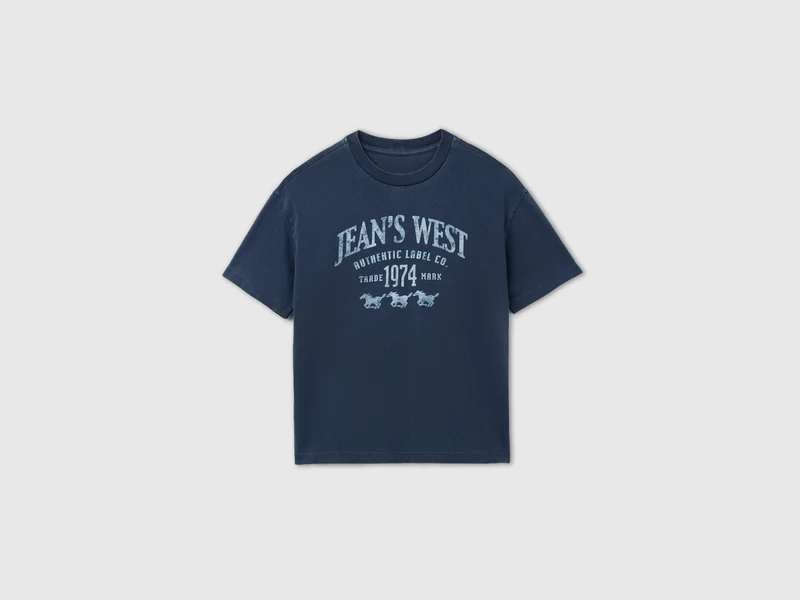 T-shirt lavaggio vintage con stampa western
