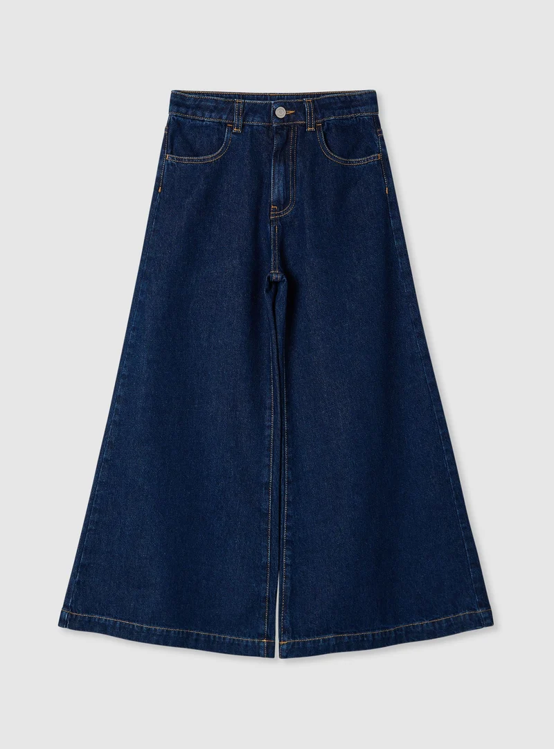 Jeans super wide leg con spacchi al fondo
