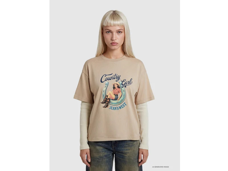 T-shirt relaxed fit con stampa western