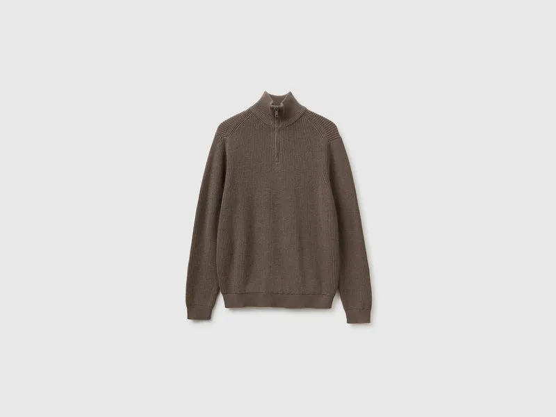 Maglia lupetto con mezza zip