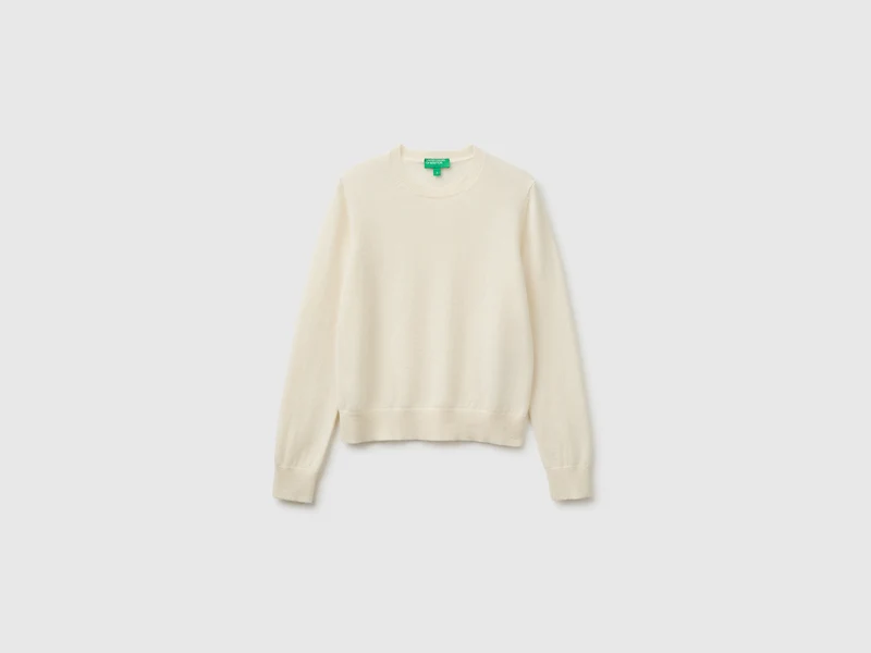 Maglioncino panna in puro cashmere