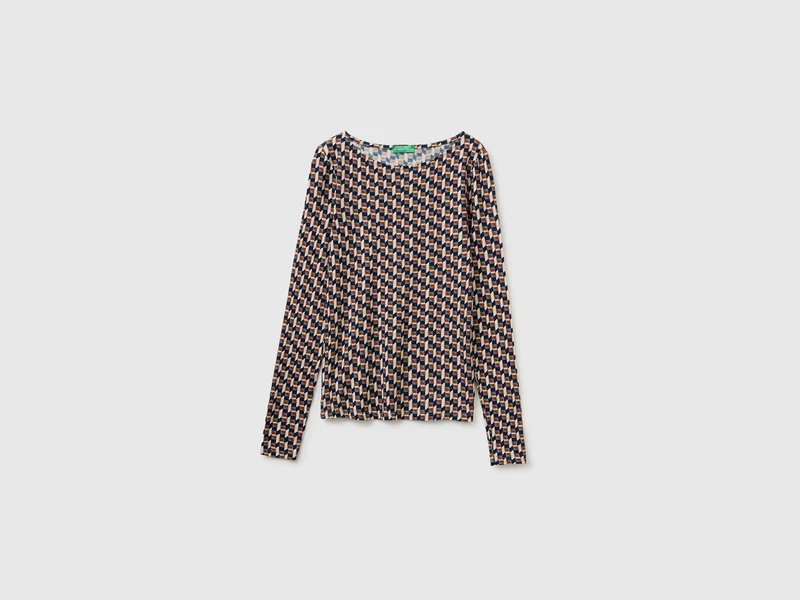 T-shirt fantasia in misto lana