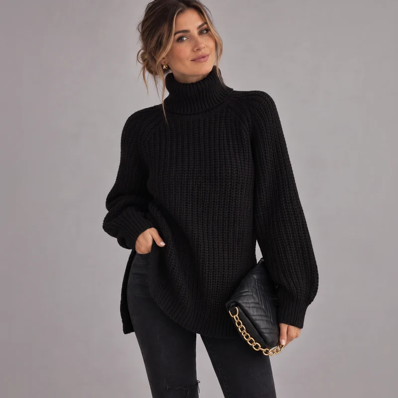 Women's Elegant Turtleneck Knit Sweater