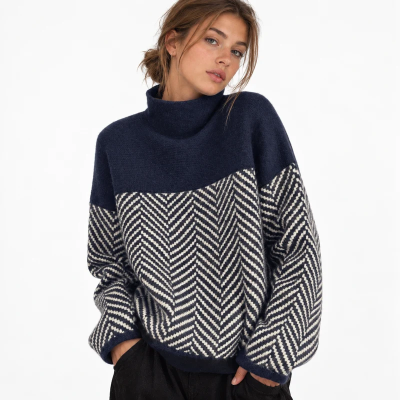 Women's Cotton Turtleneck Sweater