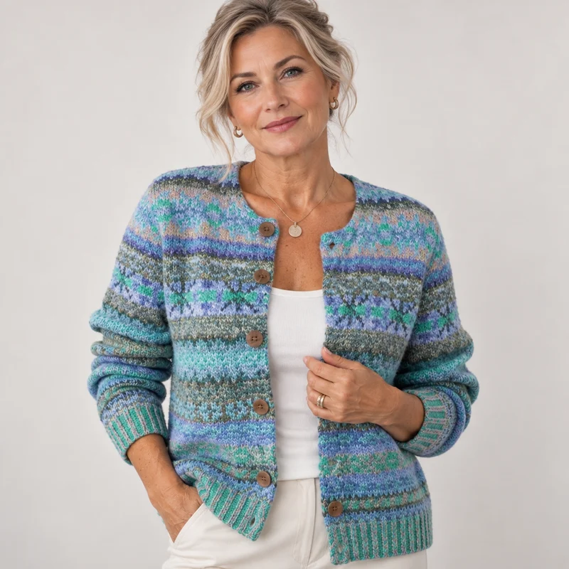 Women's Knitted Sweater with Print