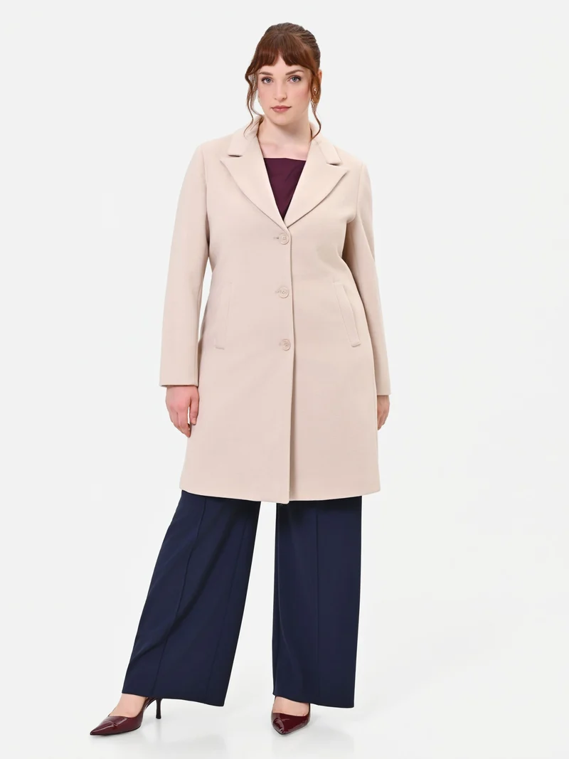 Cappotto Curvy monopetto tortora beige