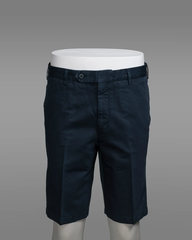 Dark blue cotton elastan sport bermuda