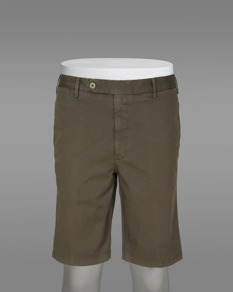 Brown cotton elastan sport bermuda