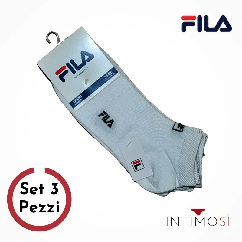 Calza unisex fantasmino sportiva con logo set da 3 | Fila F1735