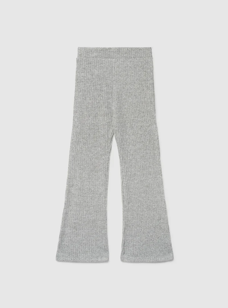 Leggings lunghi a zampa a tinta unita