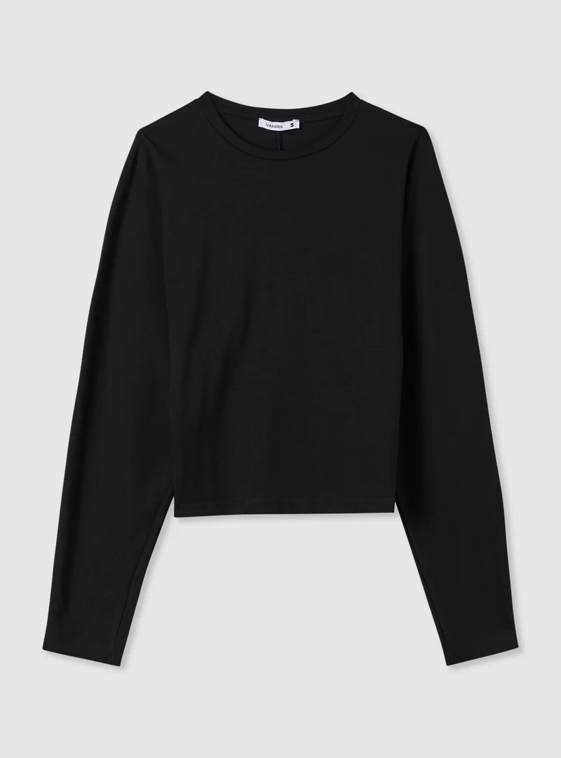 T-shirt a maniche lunghe a tinta unita