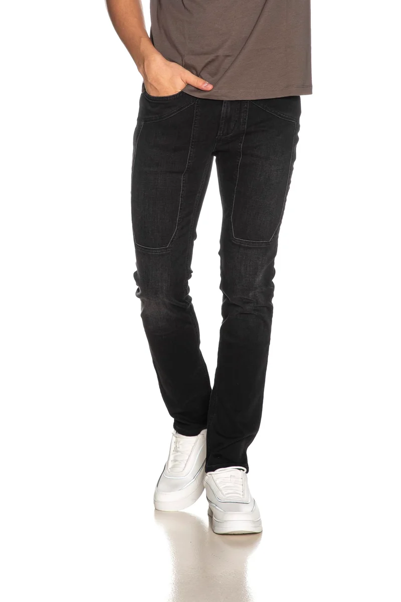Jeans Jeckerson John Uomo Nero - 5 Tasche Toppa Slim Fit