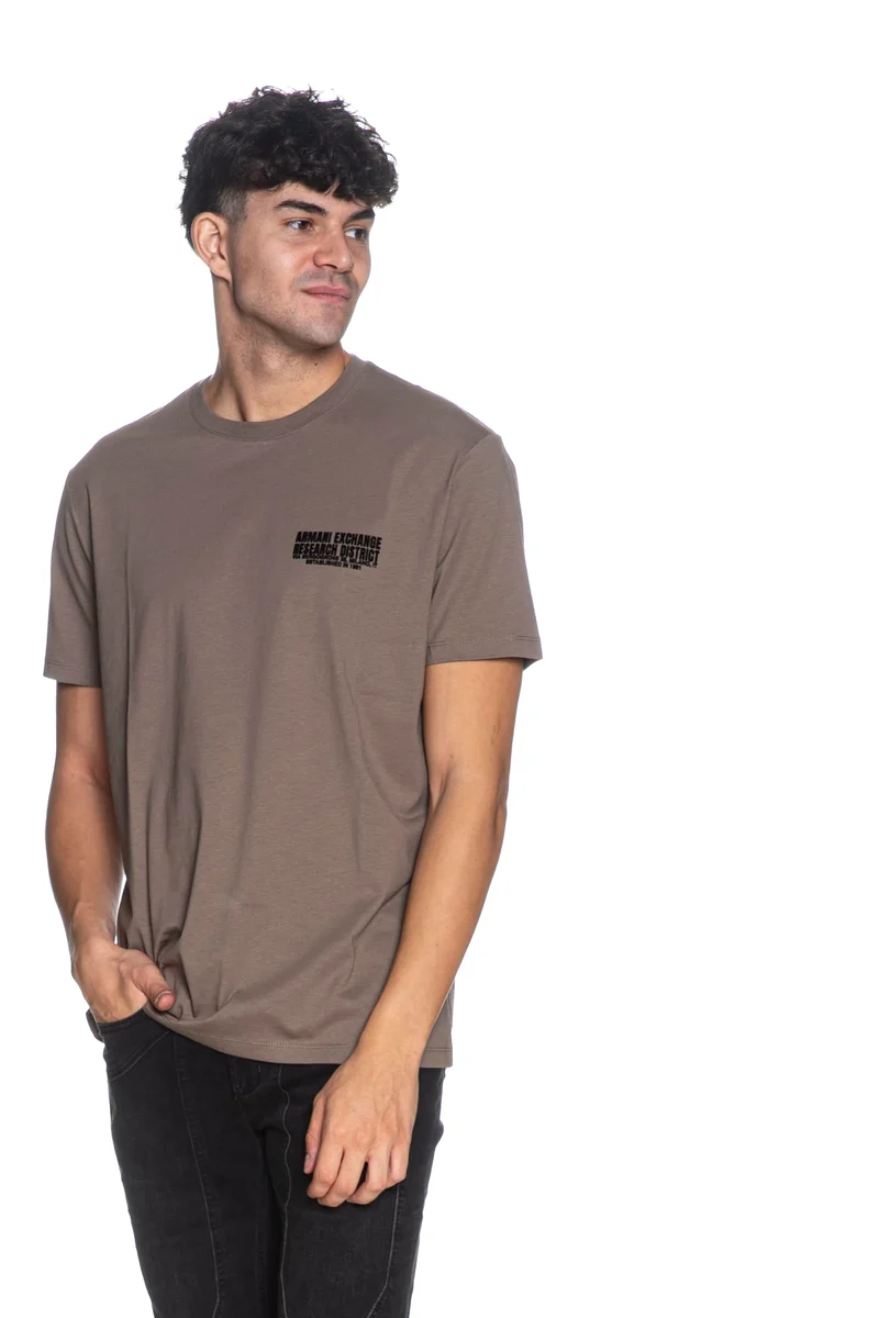 T-Shirt Armani Exchange Uomo Tortora Scuro Crew Neck Reg Tee