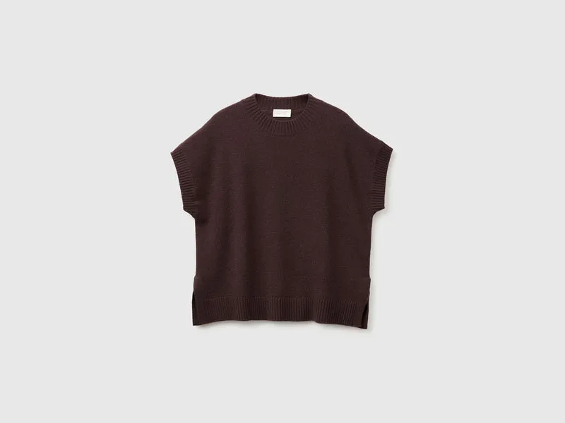 Gilet in maglia di misto lana