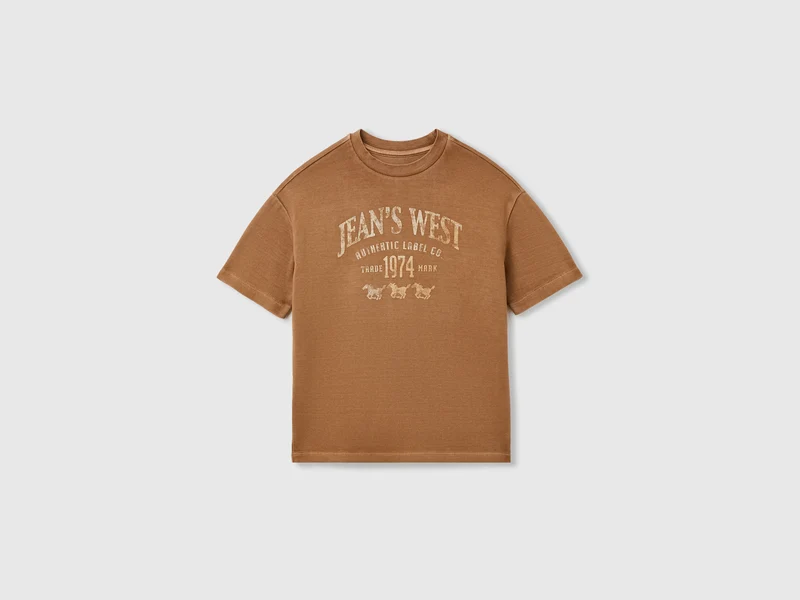 T-shirt lavaggio vintage con stampa western