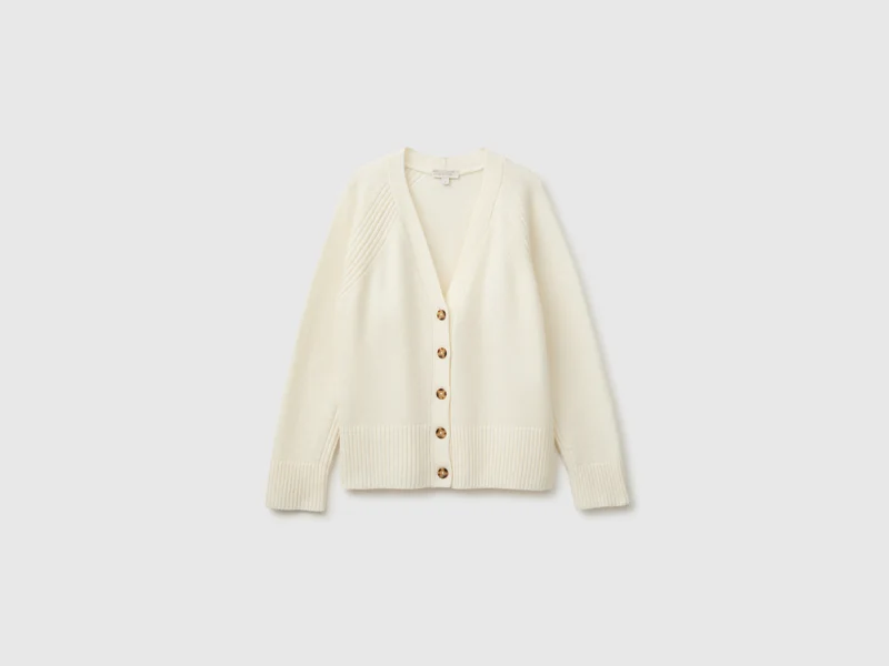 Cardigan over fit in misto lana