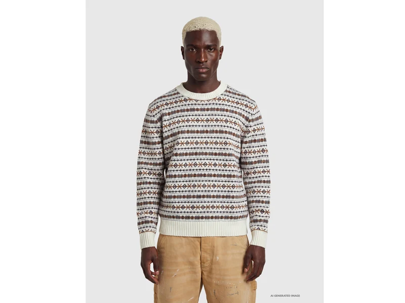Maglione jacquard in misto lana