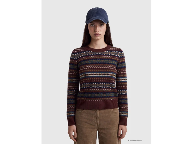 Maglia jacquard in misto lana