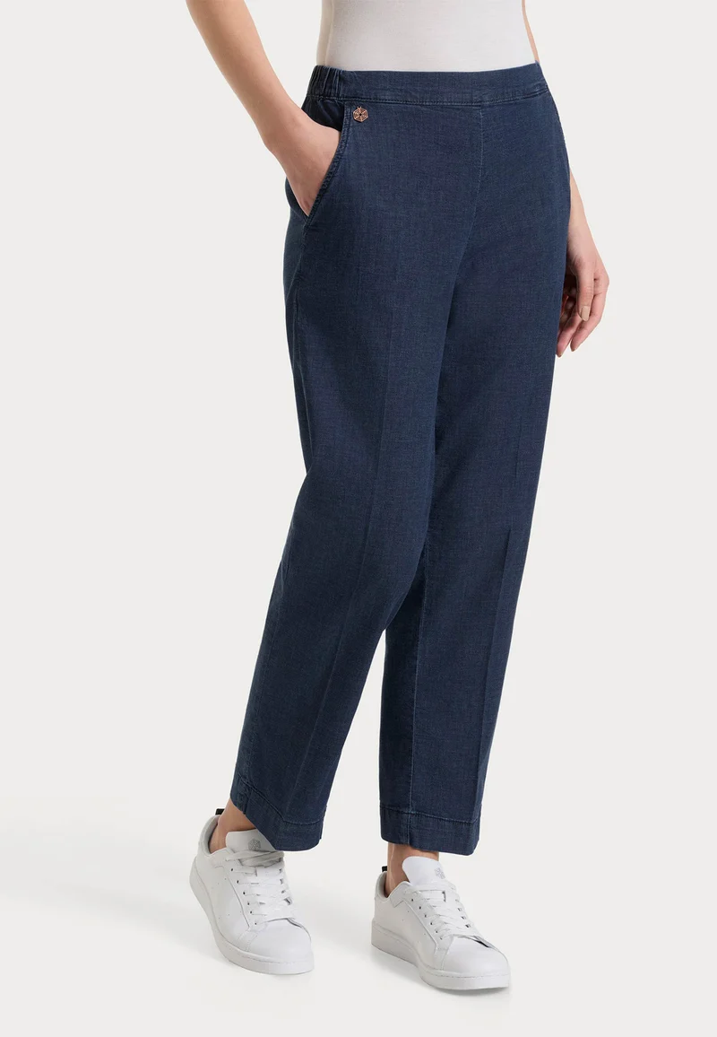 RAGNO Pantalone Lungo Donna Jeans a Sigaretta Estivo DS87PP