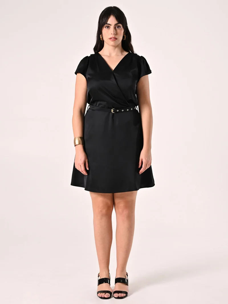 Abito Curvy in Raso Nero