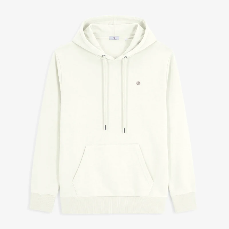 Sweat à capuche Samson en coton molletonné blanc