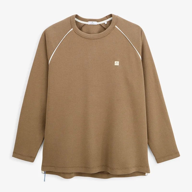 T-shirt manches longues coton gaufré marron SBPLAY