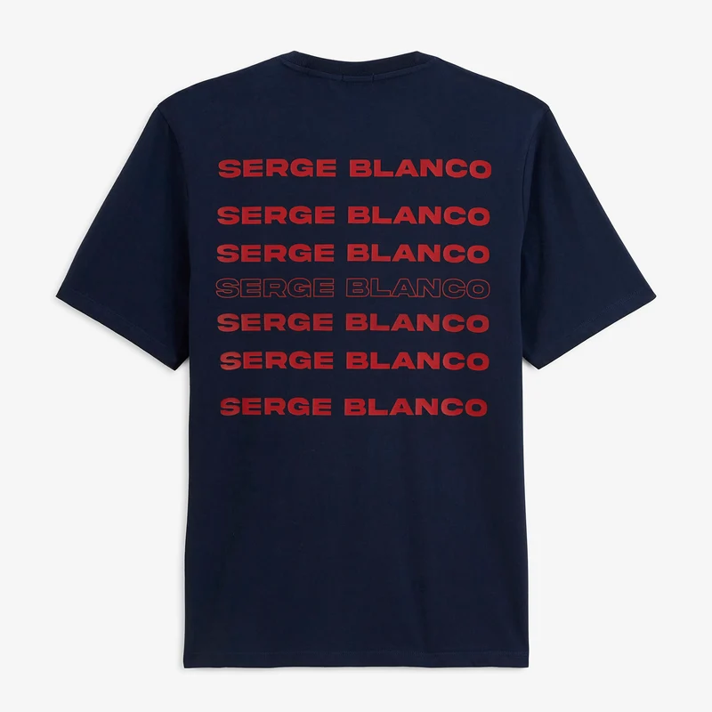 T-shirt manches courtes coton bleu marine foncé SERGE BLANCO Théo