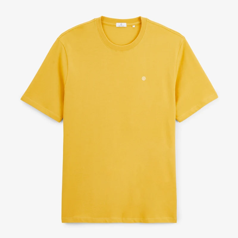 T-shirt manches courtes jaune moutarde Théo
