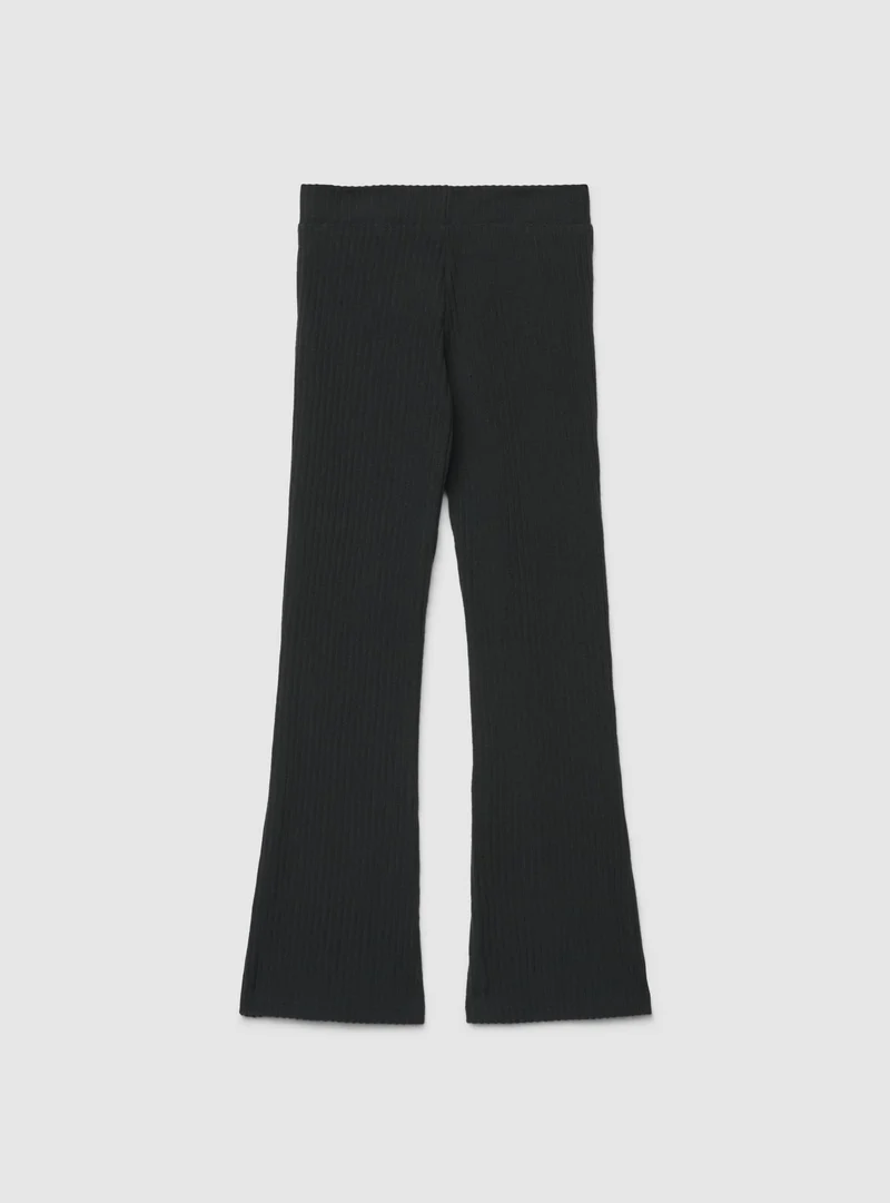 Leggings lunghi a zampa a tinta unita