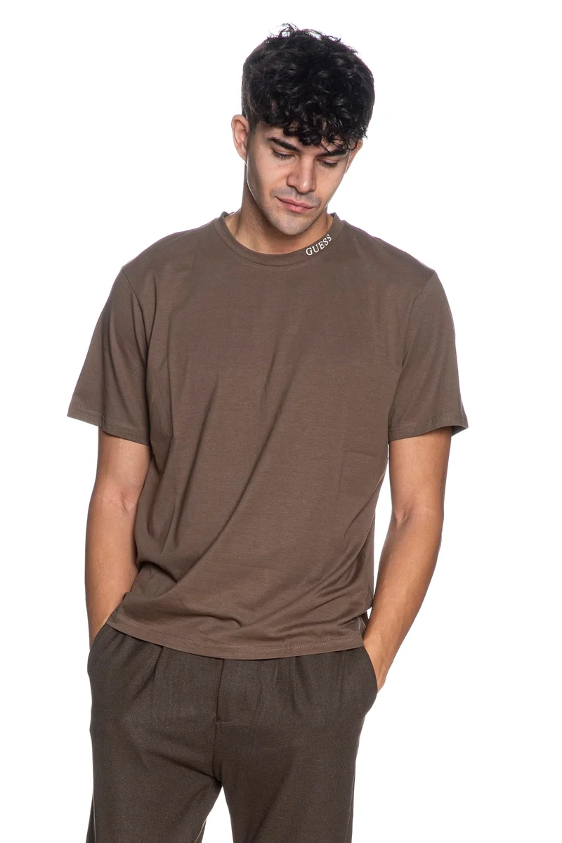T Shirt Guess Joseph Ss Tee Da Uomo Fango