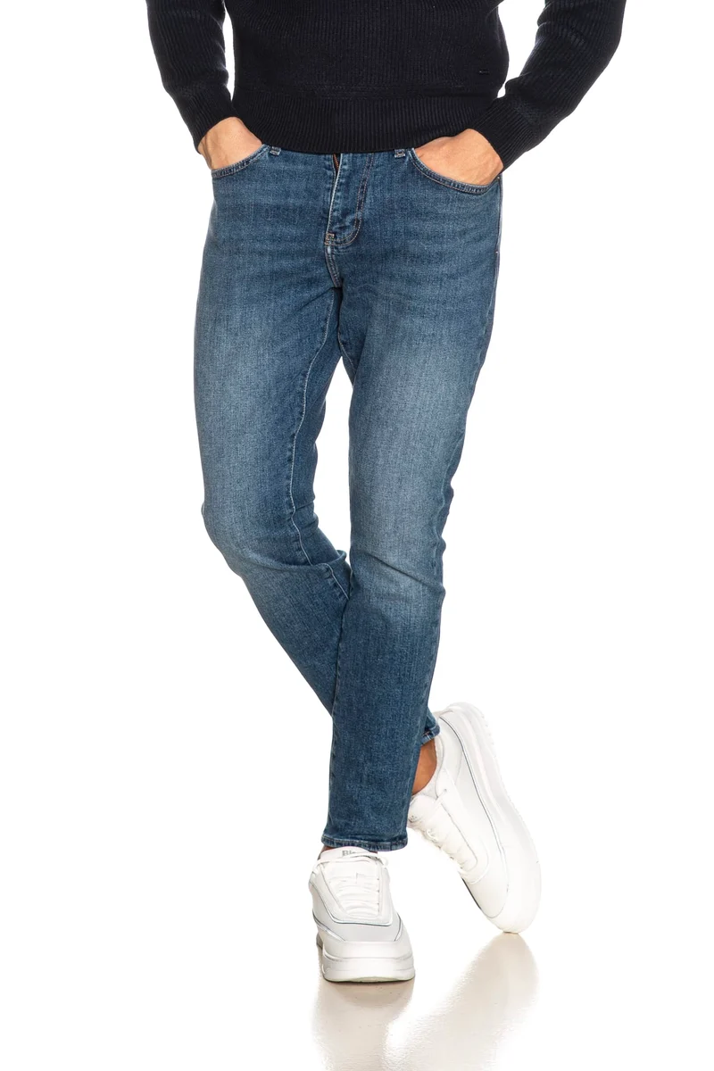 Jeans Armani Exchange 5 Pockets J14 Slim Da Uomo Denim Blu Medio