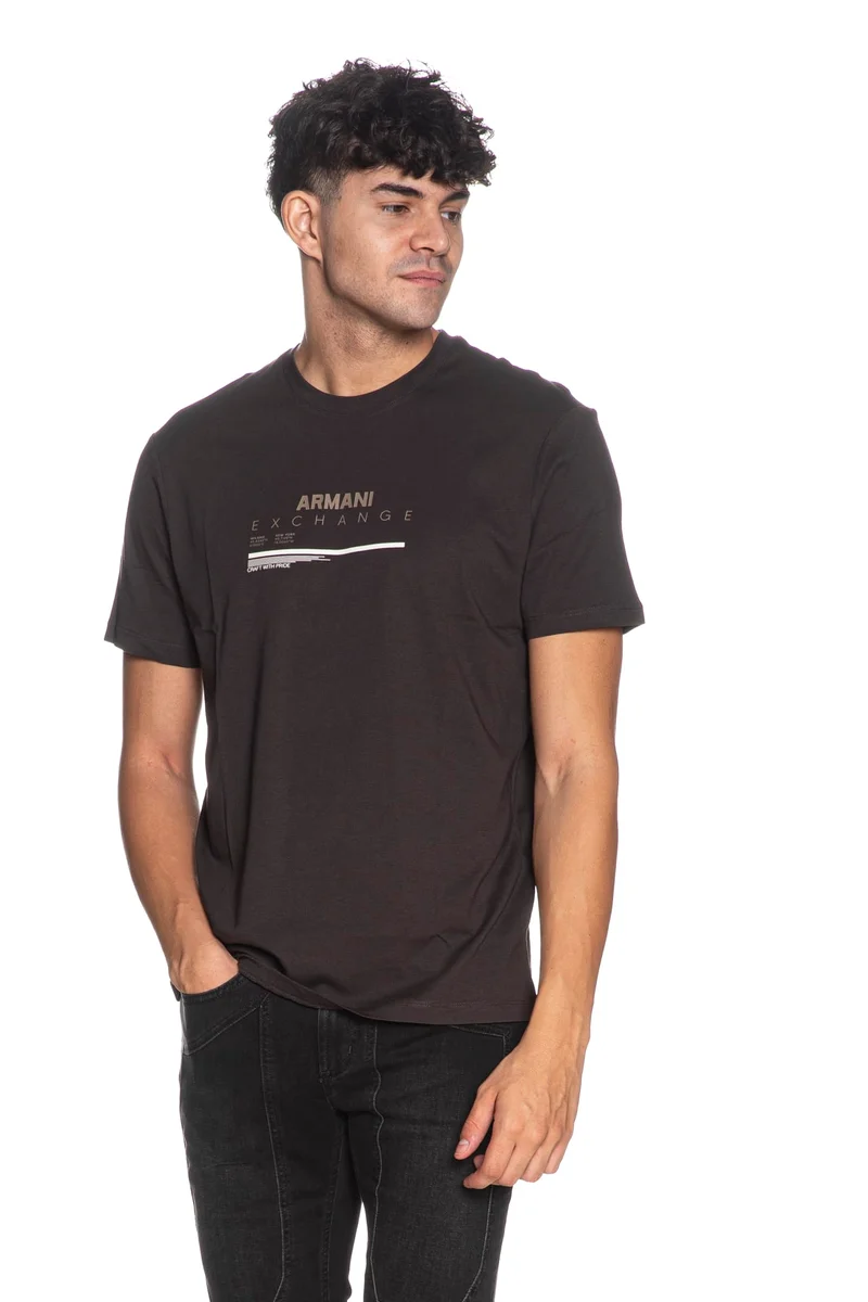 T Shirt Armani Exchange Uomo Liquirizia Slim Tee Crew Neck
